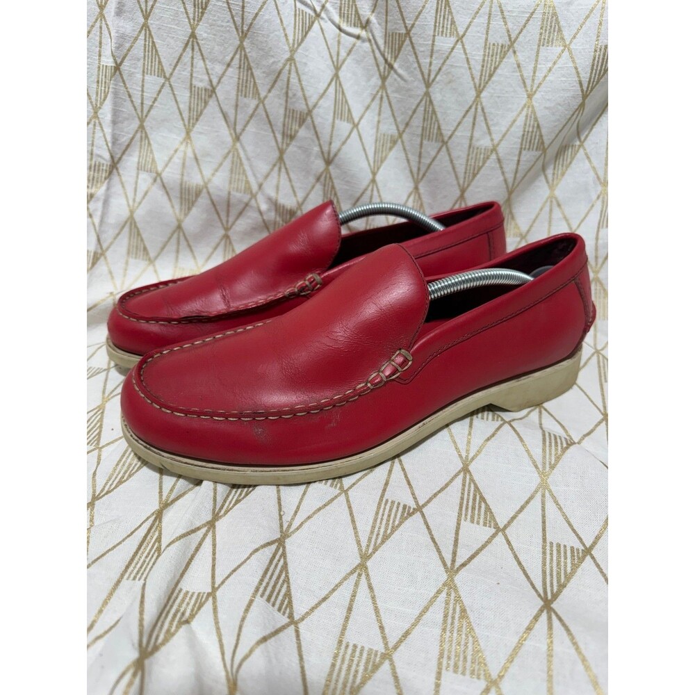Cole Haan Mens Resort Red Loafers 11M Slip On Driving Moccasins Casual Shoe - Picture 2 of 11